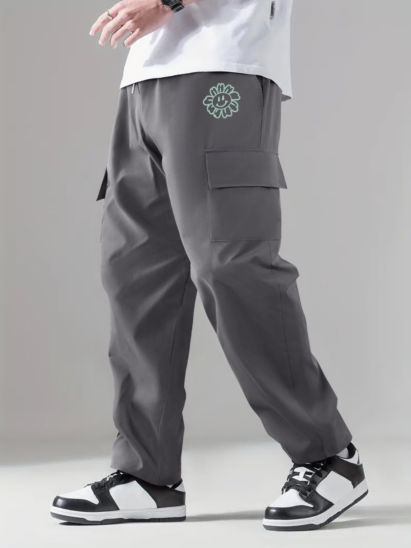 Flower Beast Pattern Cargo Pants Men's Casual Outdoor Trousers