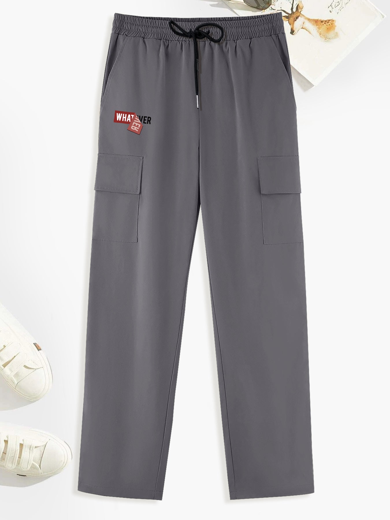 Men's Printed Cargo Pants Street Style Pocket Stretch Casual Pants