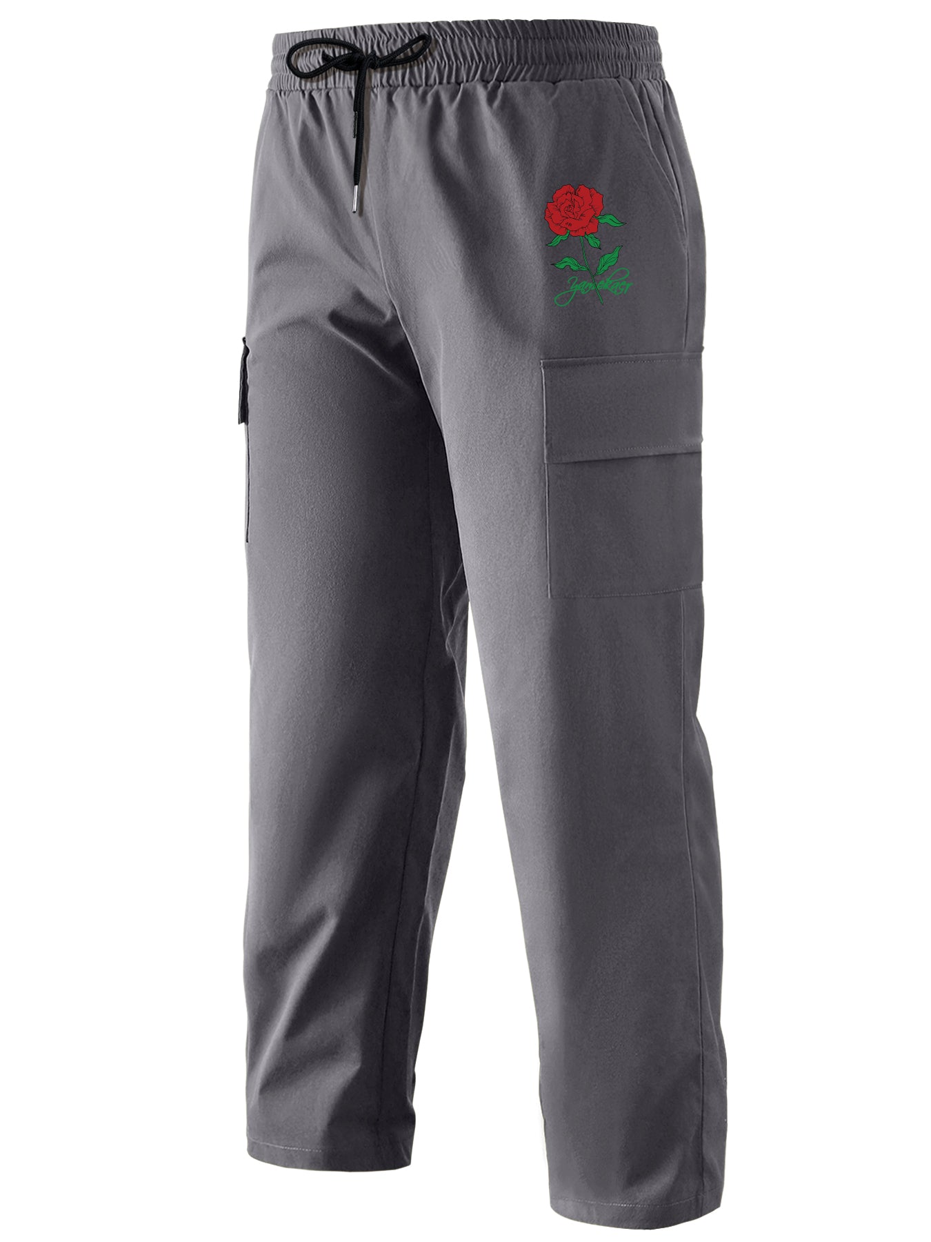 Men's Printed Cargo Pants Street Style Stretch Casual Pants