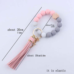 Silicone DIY Beaded Bracelet Keychain Car Keychain Backpack Accessories