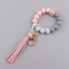 Silicone DIY Beaded Bracelet Keychain Car Keychain Backpack Accessories