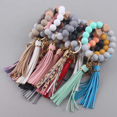 Silicone DIY Beaded Bracelet Keychain Car Keychain Backpack Accessories