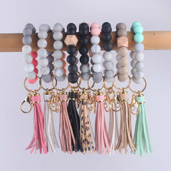 Silicone DIY Beaded Bracelet Keychain Car Keychain Backpack Accessories