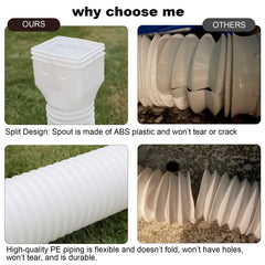 Extend Your Downspout Drainage 152.4 cm Flexible Downspout Extension