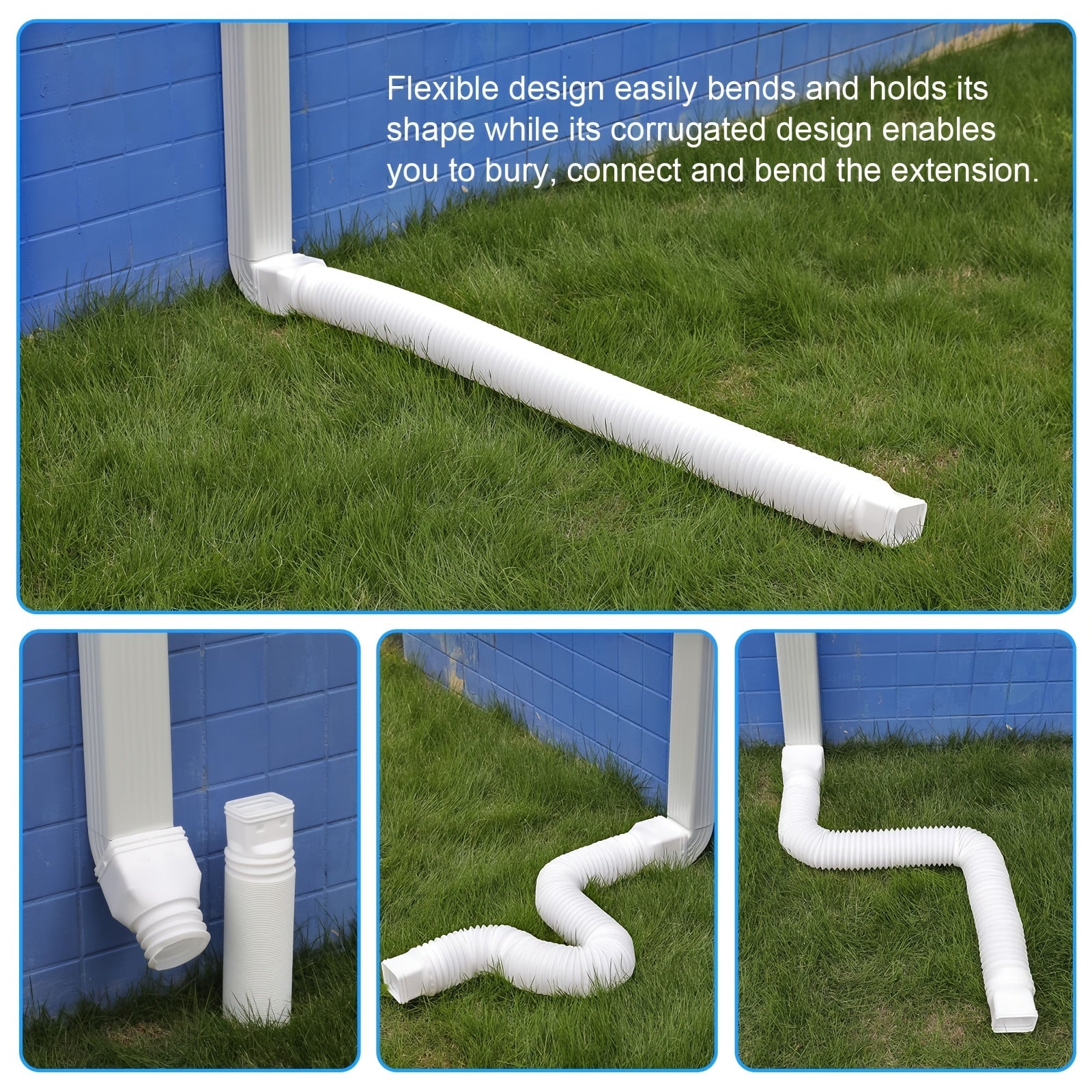 Extend Your Downspout Drainage 152.4 cm Flexible Downspout Extension