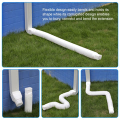Extend Your Downspout Drainage 152.4 cm Flexible Downspout Extension