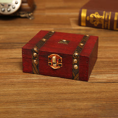 Vintage Wooden Jewelry Storage Box with Lock for Necklaces Earrings Bracelets