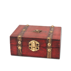 Vintage Wooden Jewelry Storage Box with Lock for Necklaces Earrings Bracelets