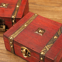Vintage Wooden Jewelry Storage Box with Lock for Necklaces Earrings Bracelets