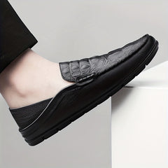 Men's Crocodile Pattern Loafer Shoes Non Slip Casual Comfort