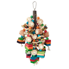 Large Parrot Gnawing Toy Bird Durable Tear Decompression Bite Skewers Wood Block