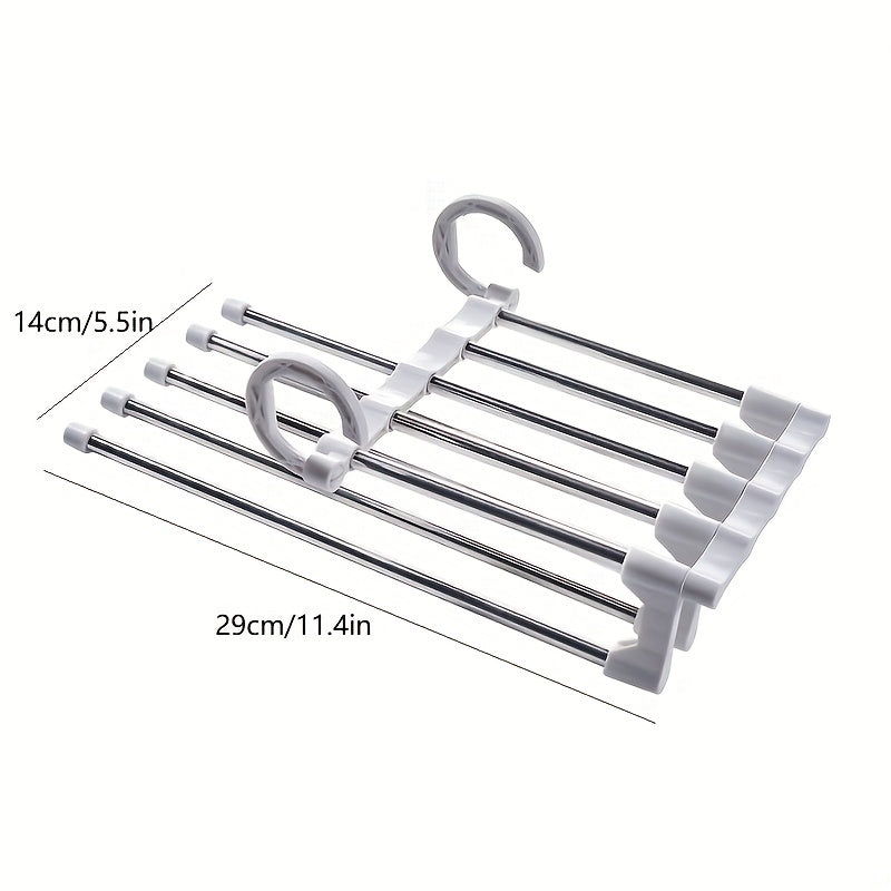 5 in 1 Magic Trouser Rack Hangers Stainless Steel Folding Pant Rack