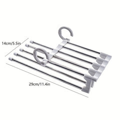5 in 1 Magic Trouser Rack Hangers Stainless Steel Folding Pant Rack