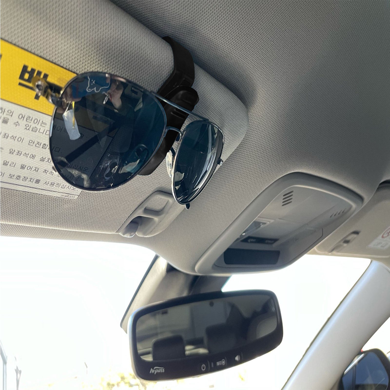 2pcs Car Sun Visor Glasses & Sunglasses Holder for Receipts & Cards