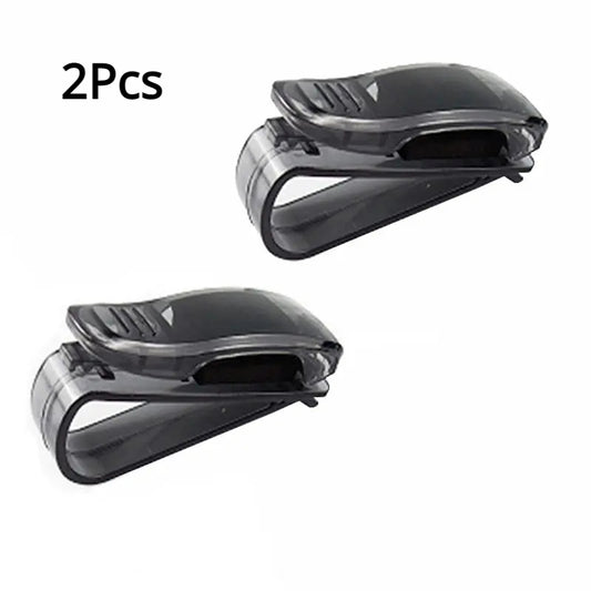 2pcs Car Sun Visor Glasses & Sunglasses Holder for Receipts & Cards
