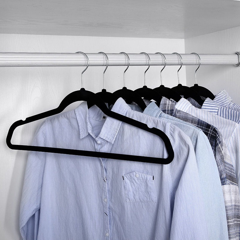 5pcs Non-slip Flocking Coat Hanger for Men's Suits and Coats