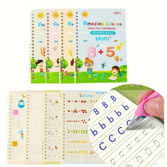 4pcs Reusable Magic Practice Copy Book