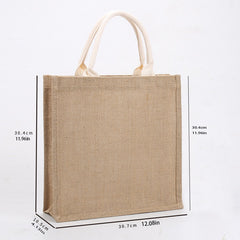 Yellow Hemp Handheld Jute Bag High Linen Shopping Bag