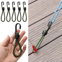 Camping Tent Elastic Rope With Hook Fixed Binding Belt