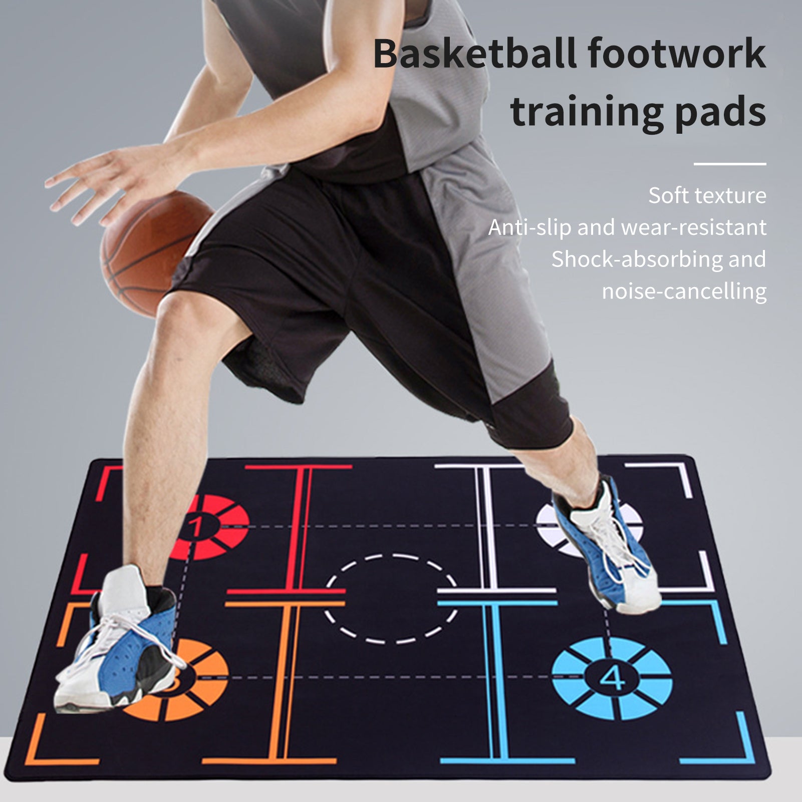 Durable Non Slip Basketball Training Mat, Foldable Agility Equipment