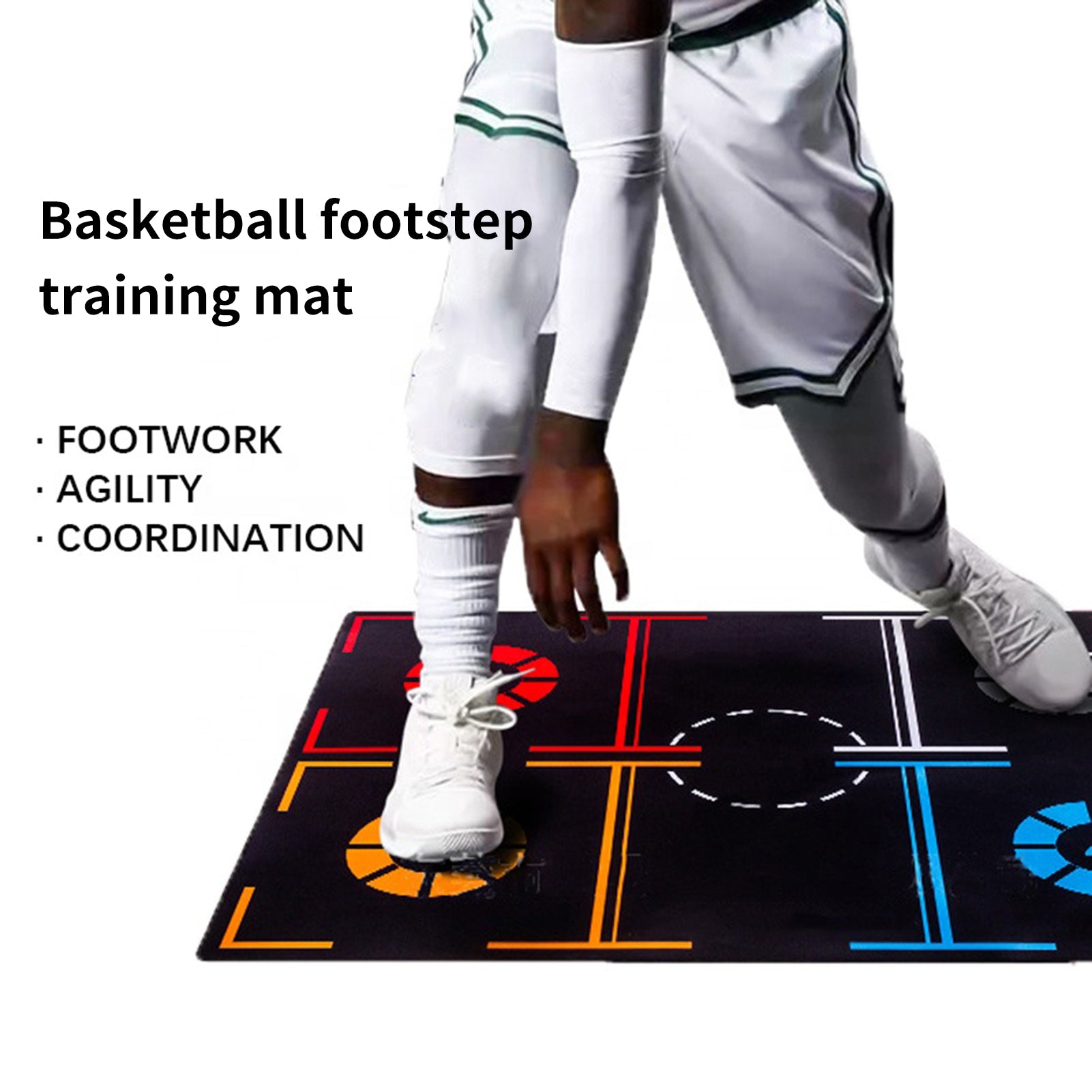 Durable Non Slip Basketball Training Mat, Foldable Agility Equipment