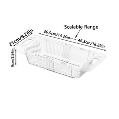 Transparent Retractable Drain Basket for Dish Fruit Vegetable Washing