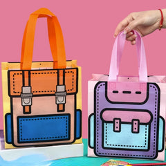 4pcs Portable Non-woven Bag Snack Bag Kindergarten Cartoon Gift Bag