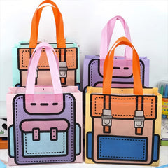 4pcs Portable Non-woven Bag Snack Bag Kindergarten Cartoon Gift Bag