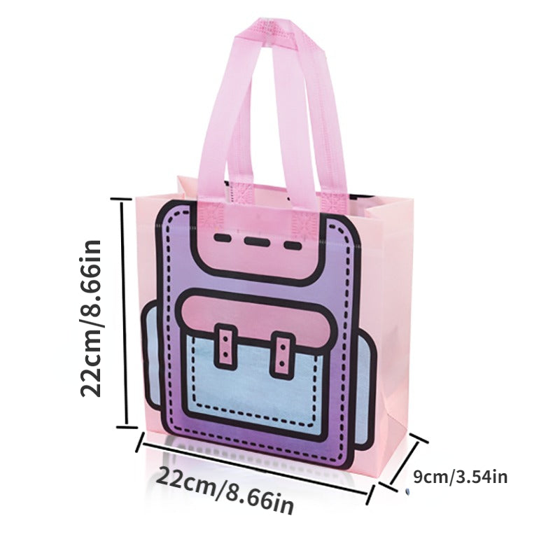 4pcs Portable Non-woven Bag Snack Bag Kindergarten Cartoon Gift Bag