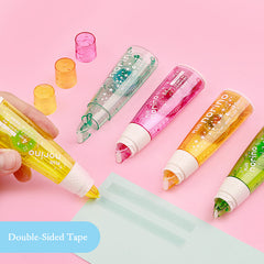 Double Sided Adhesive Correction Tape, Colorful Shell, Convenient to Carry
