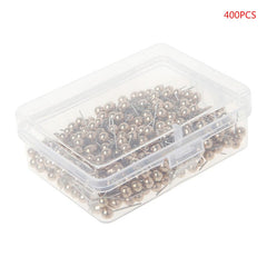 400pc Golden Silvery Map Tacks Push Pins w/ Round Plastic Head & Steel Point