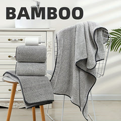 2pcs Bamboo Fiber Bath Towel Set Soft Absorbent Quick Drying Towel