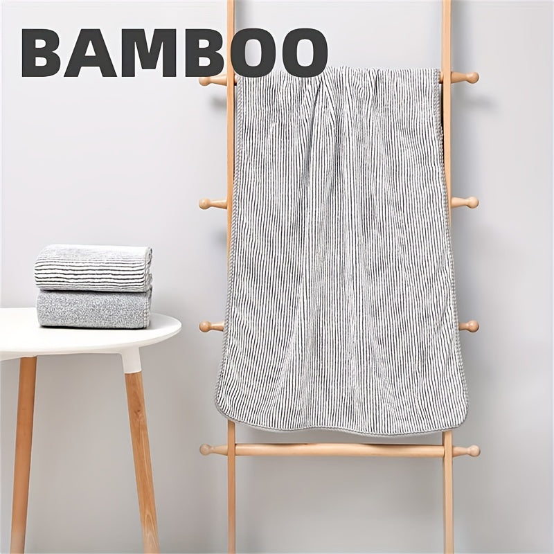 2pcs Bamboo Fiber Bath Towel Set Soft Absorbent Quick Drying Towel