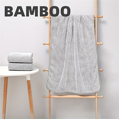 2pcs Bamboo Fiber Bath Towel Set Soft Absorbent Quick Drying Towel