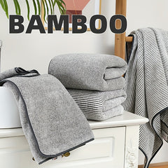 2pcs Bamboo Fiber Bath Towel Set Soft Absorbent Quick Drying Towel