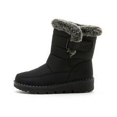 Women's Waterproof Snow Boots Plush Inner Slip on Mid-tube Boots