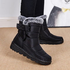 Women's Waterproof Snow Boots Plush Inner Slip on Mid-tube Boots