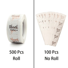 500 Thank You Sealing Stickers Roll - 54.3x81cm Self-Adhesive Labels
