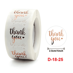 500 Thank You Sealing Stickers Roll - 54.3x81cm Self-Adhesive Labels
