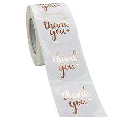 500 Thank You Sealing Stickers Roll - 54.3x81cm Self-Adhesive Labels