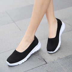 Women's Mesh Breathable Flat Walking Shoes Lightweight Casual Shoes