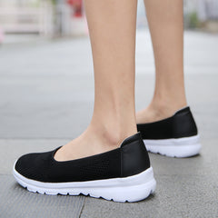 Women's Mesh Breathable Flat Walking Shoes Lightweight Casual Shoes