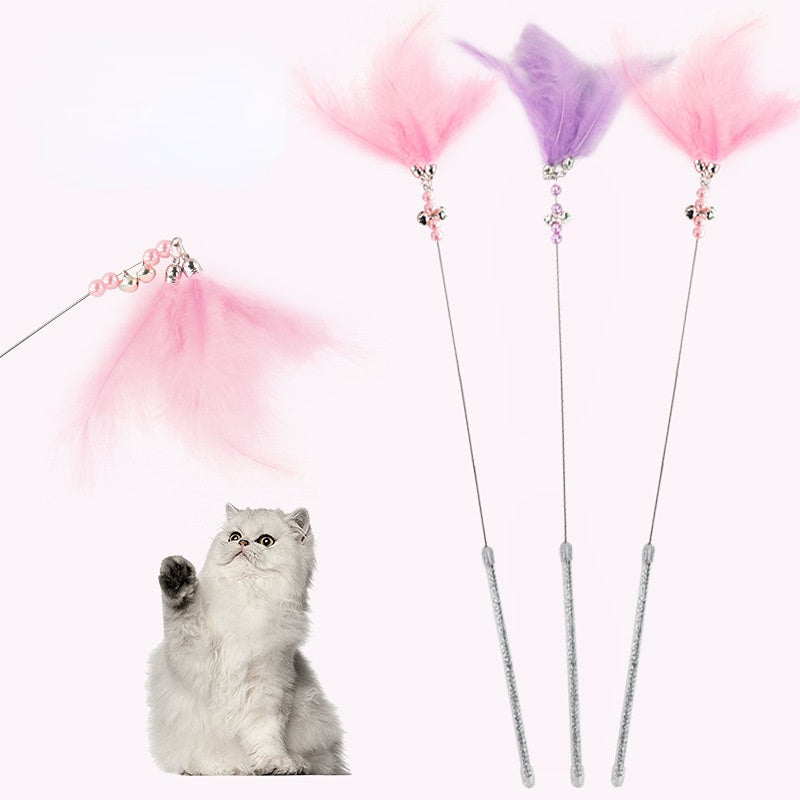 Interactive Fairy Cat Teaser Toy with Feather Bell, Kitten Toy Supplies