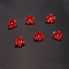 6pcs Crystal Flower Hair Clip Faux Pearl Hairpin Non slip Hair Claw
