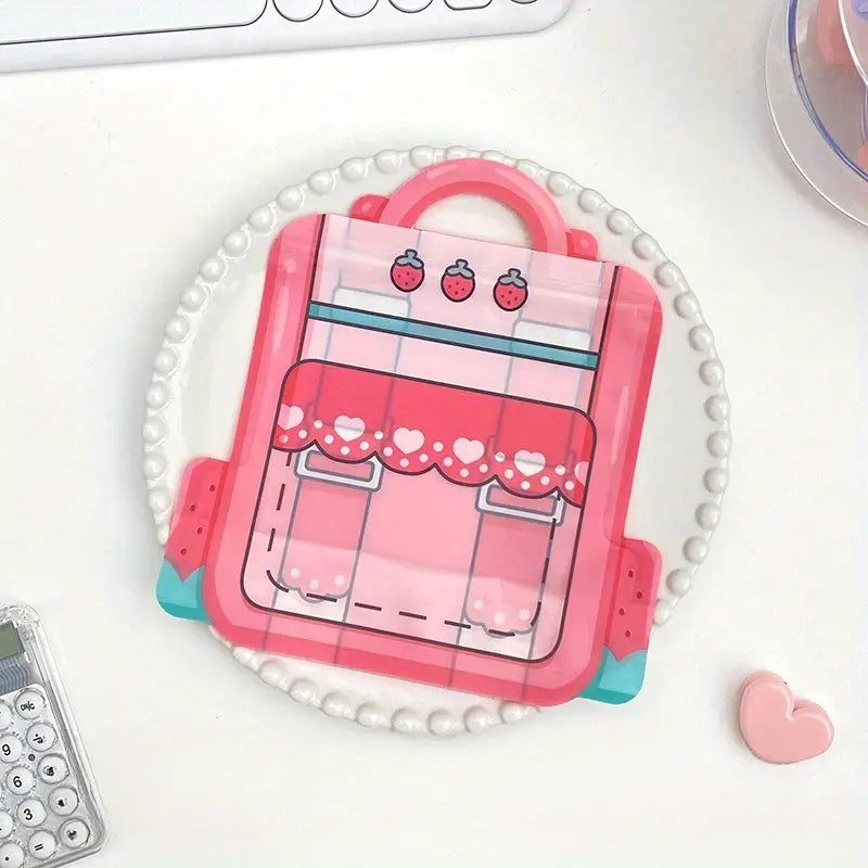 Schoolbag Shape Packaging Bags Creative Snack Cookie Candy Plastic Zipper Bags