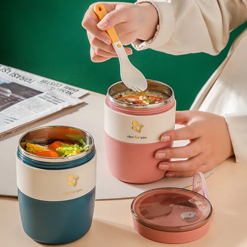 450ML Stainless Steel Insulated Lunch Box with Spoon