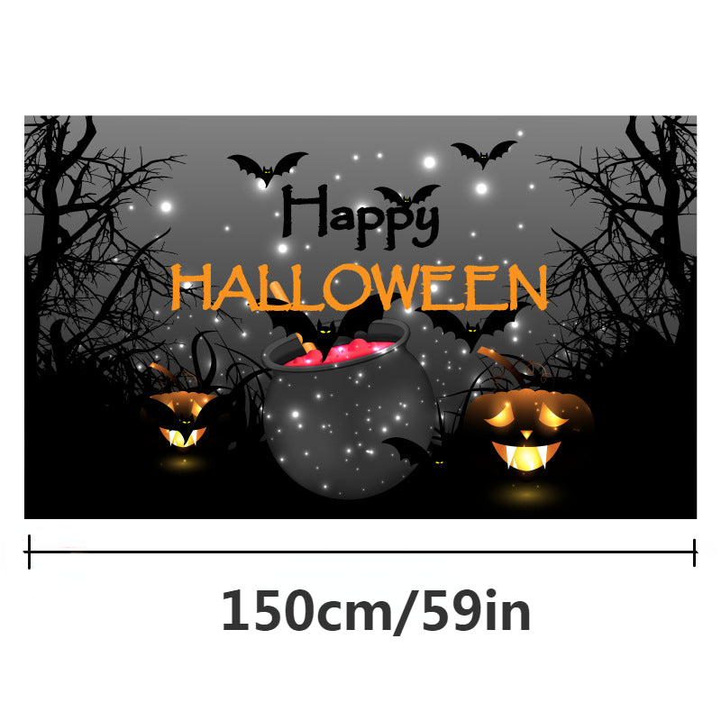 Happy Halloween Backdrop Banners Wall Door Decoration Props
