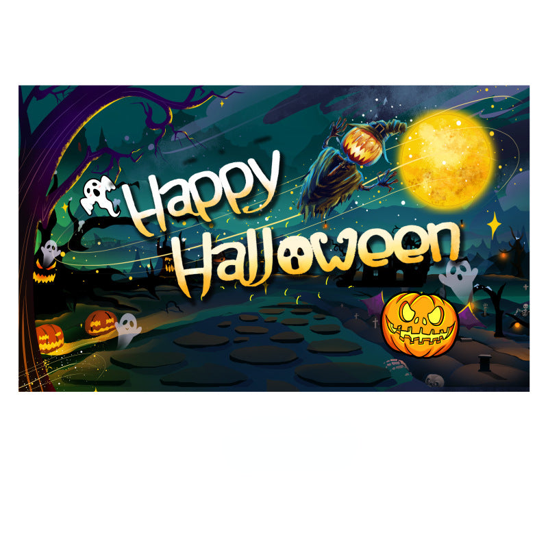 Happy Halloween Backdrop Banners Wall Door Decoration Props