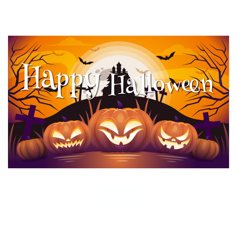 Happy Halloween Backdrop Banners Wall Door Decoration Props