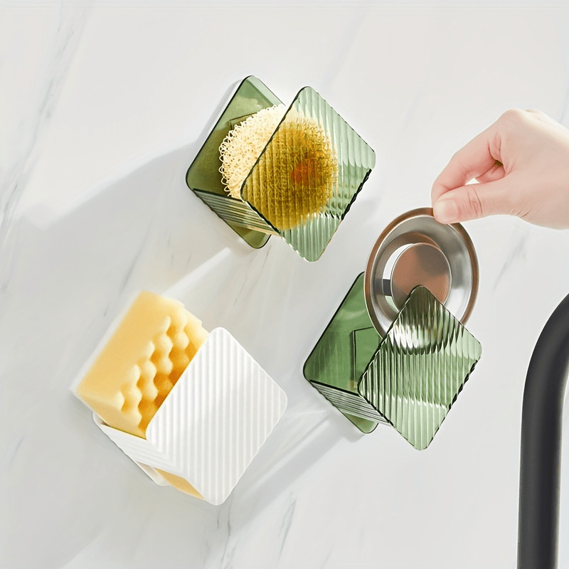 Wall-mounted Sink Sponge Wipe Rack Storage Drain Rack